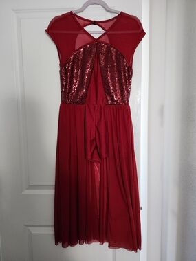 Women's Shiny Sequins Sheer Mesh Tulle Lyrical Dance Dress With Shorts